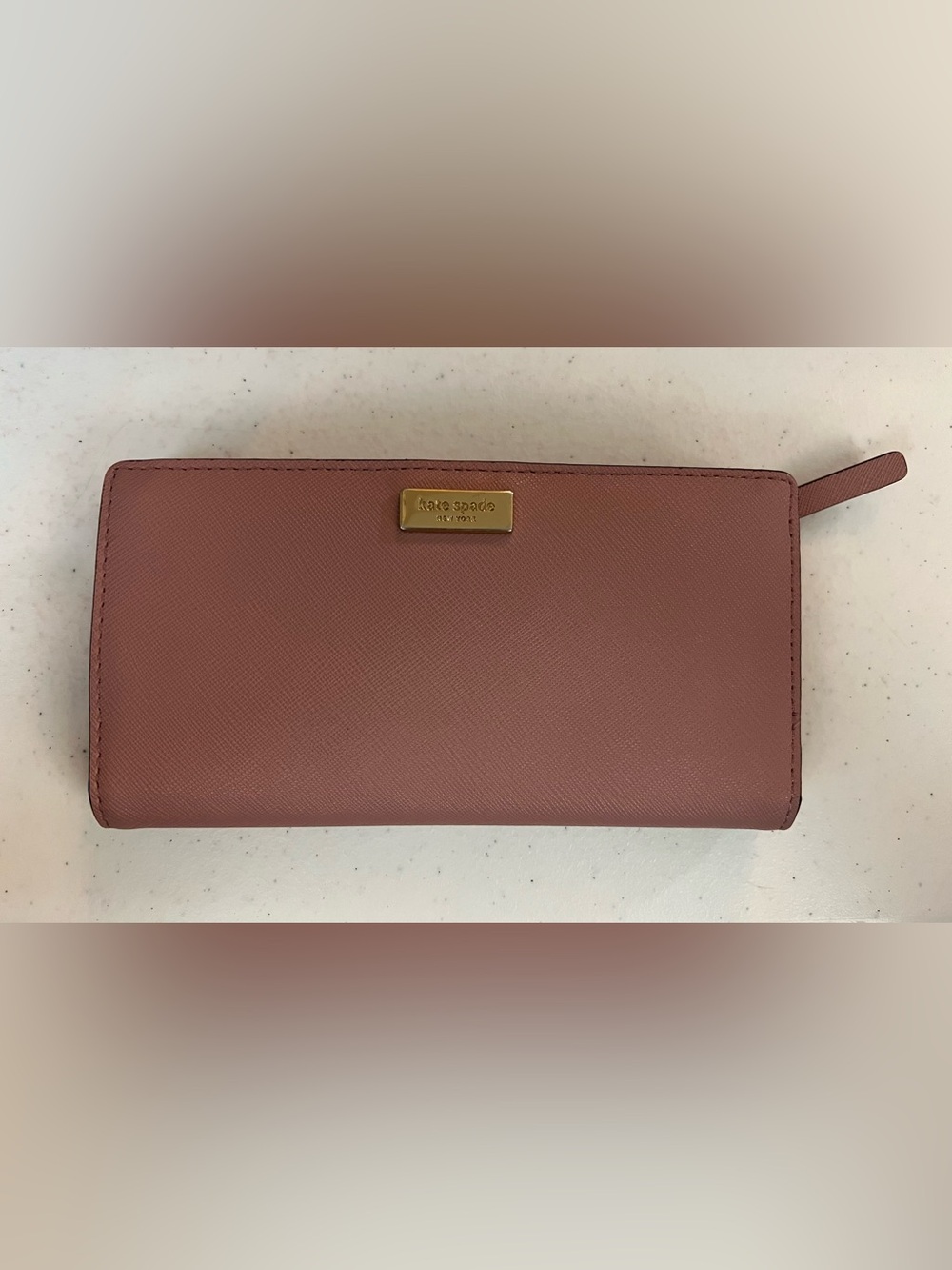 kate spade Laurel Way Dusty Rose Saffiano Bifold Wallet